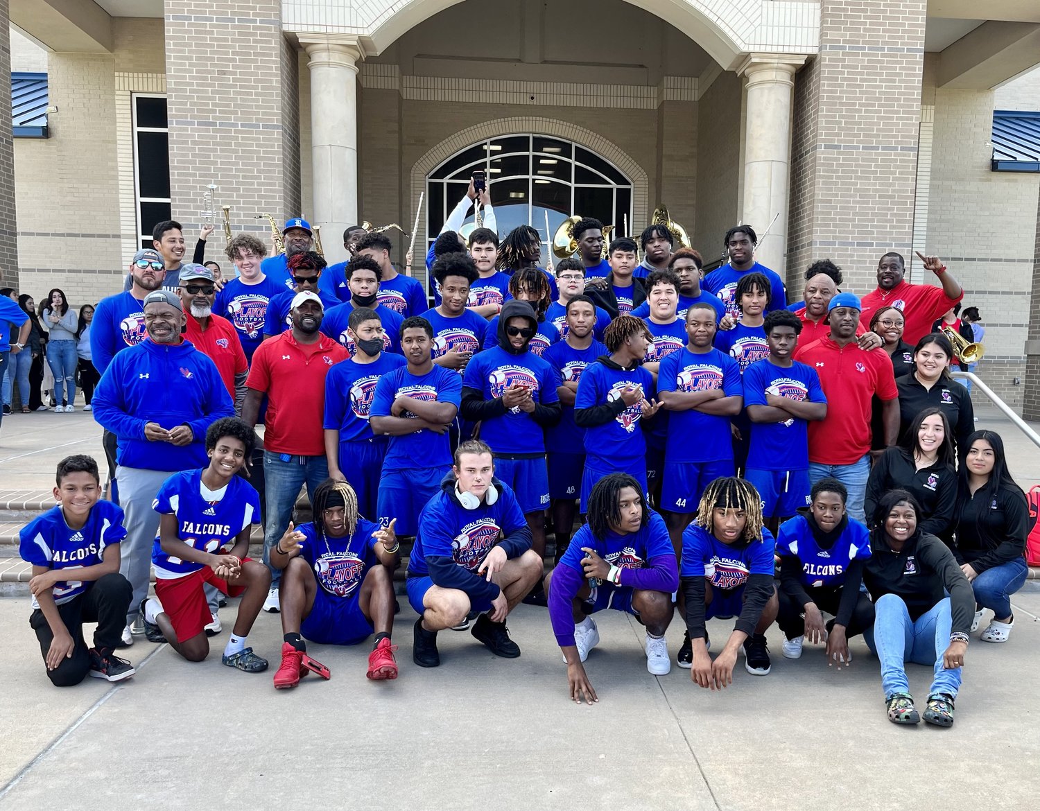 Royal High School held a send-off rally for its Falcons football team Nov. 11 before it faced Hamshire-Fannett in the Class 4A football playoffs. The Falcons fell to the Longhorns, 40-10, finishing with a 9-2 record.
